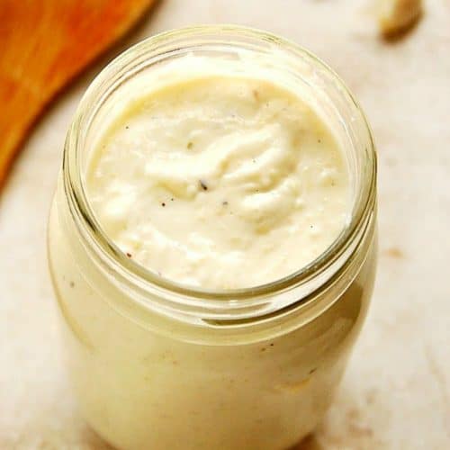 Alfredo sauce in a jar.