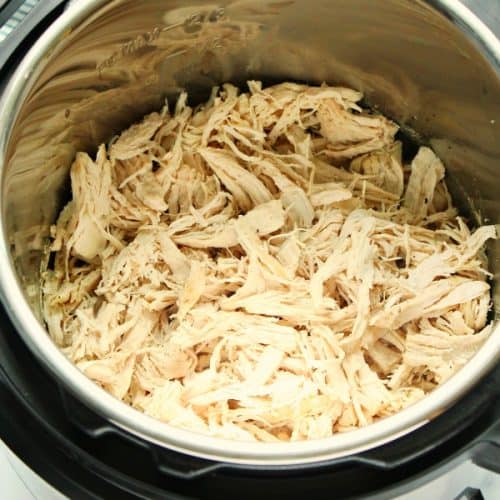 Instant Pot Shredded Chicken in the pot.