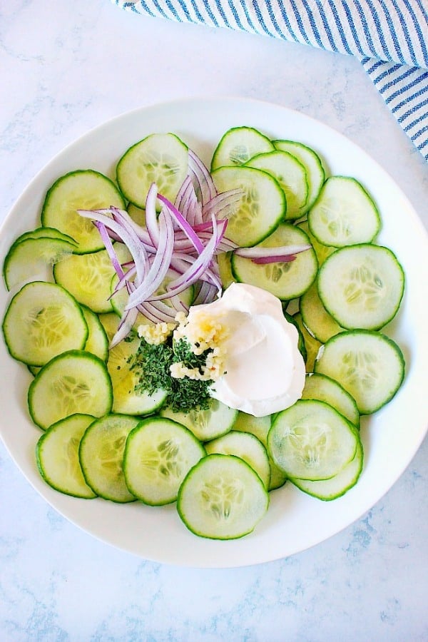 creamy cucumber salad with onion 3a Creamy Cucumber Salad