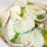 20 Best Sides to Serve with Burgers creamy cucumber salad with onion 4a 150x150 20 Best Sides to Serve with Burgers