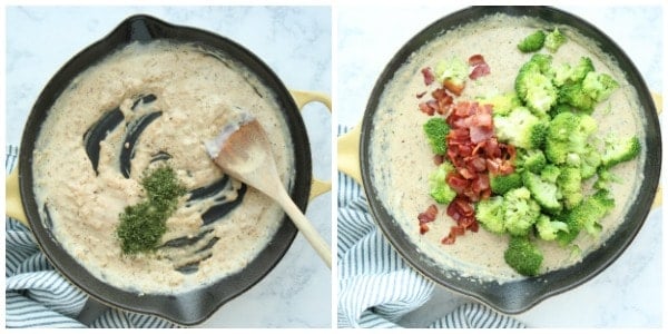 Step 2: creamy sauce and assembling the dish.