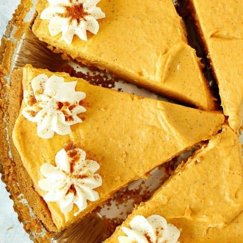 No bake pumpkin pie slices.