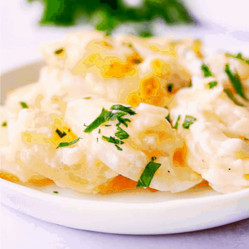 Potatoes on a plate.