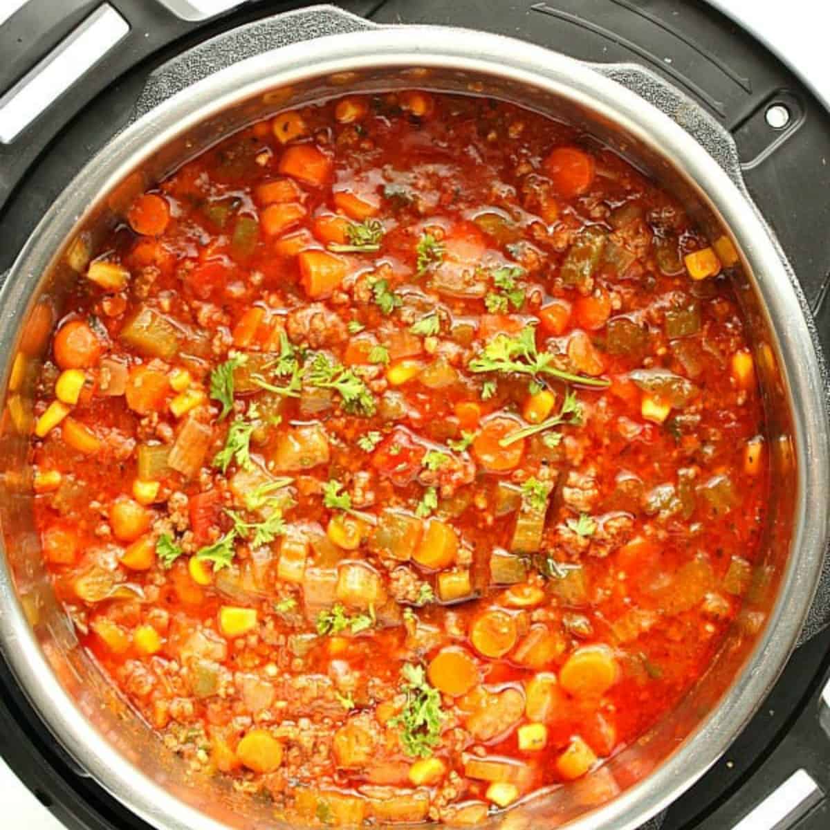 Hamburger vegetable soup in instant pot hotsell