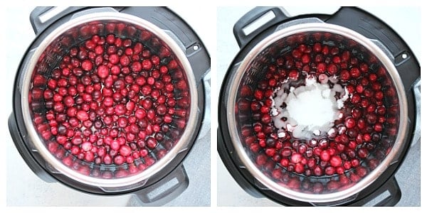 Making cranberry sauce in the Instant Pot.