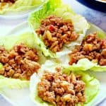 Chicken Lettuce Wraps on a white plate.