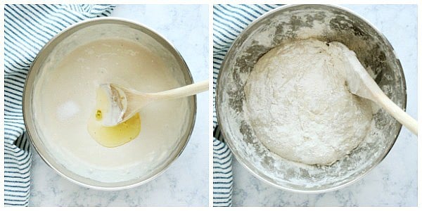 Step 2 of making focaccia.