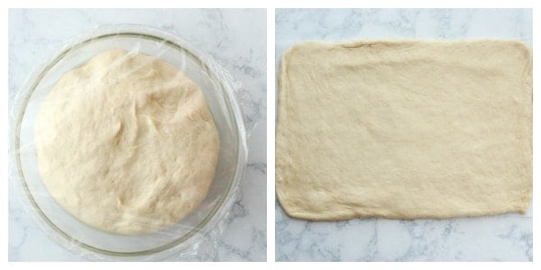 step 5 of making cinnamon rolls.