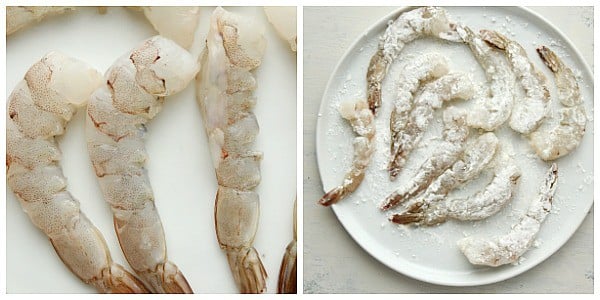 fresh shrimp on plate
