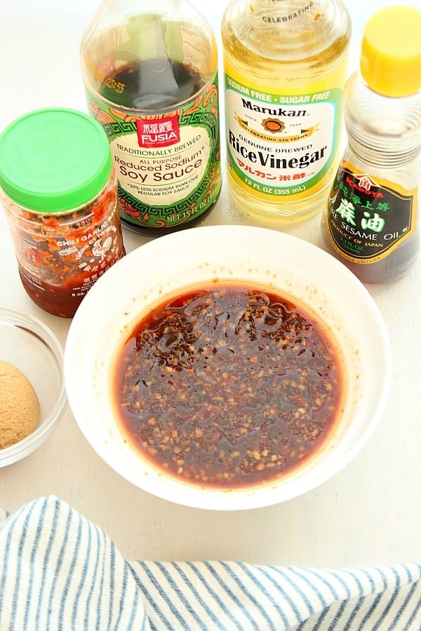 Ingredients for Asian chicken wings sauce.