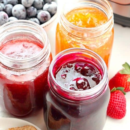 Instant Pot jam in jars.