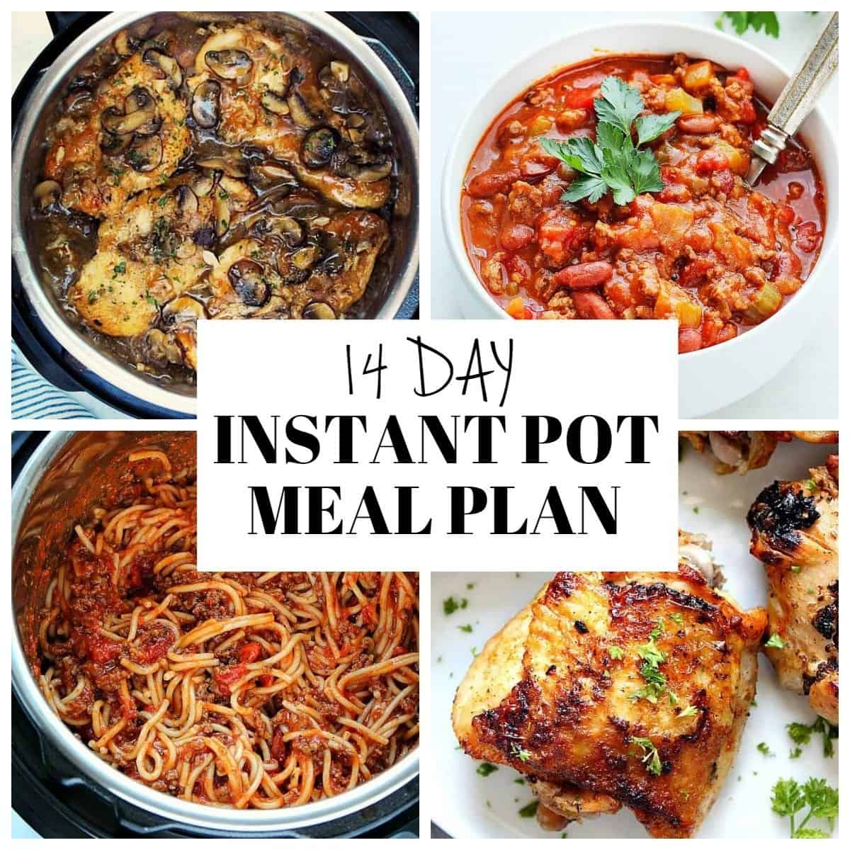 Instant Pot meal plan collage