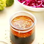 Salad dressing in a jar.