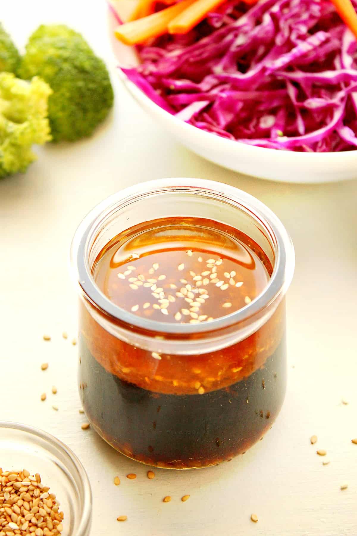 Salad dressing in a jar.