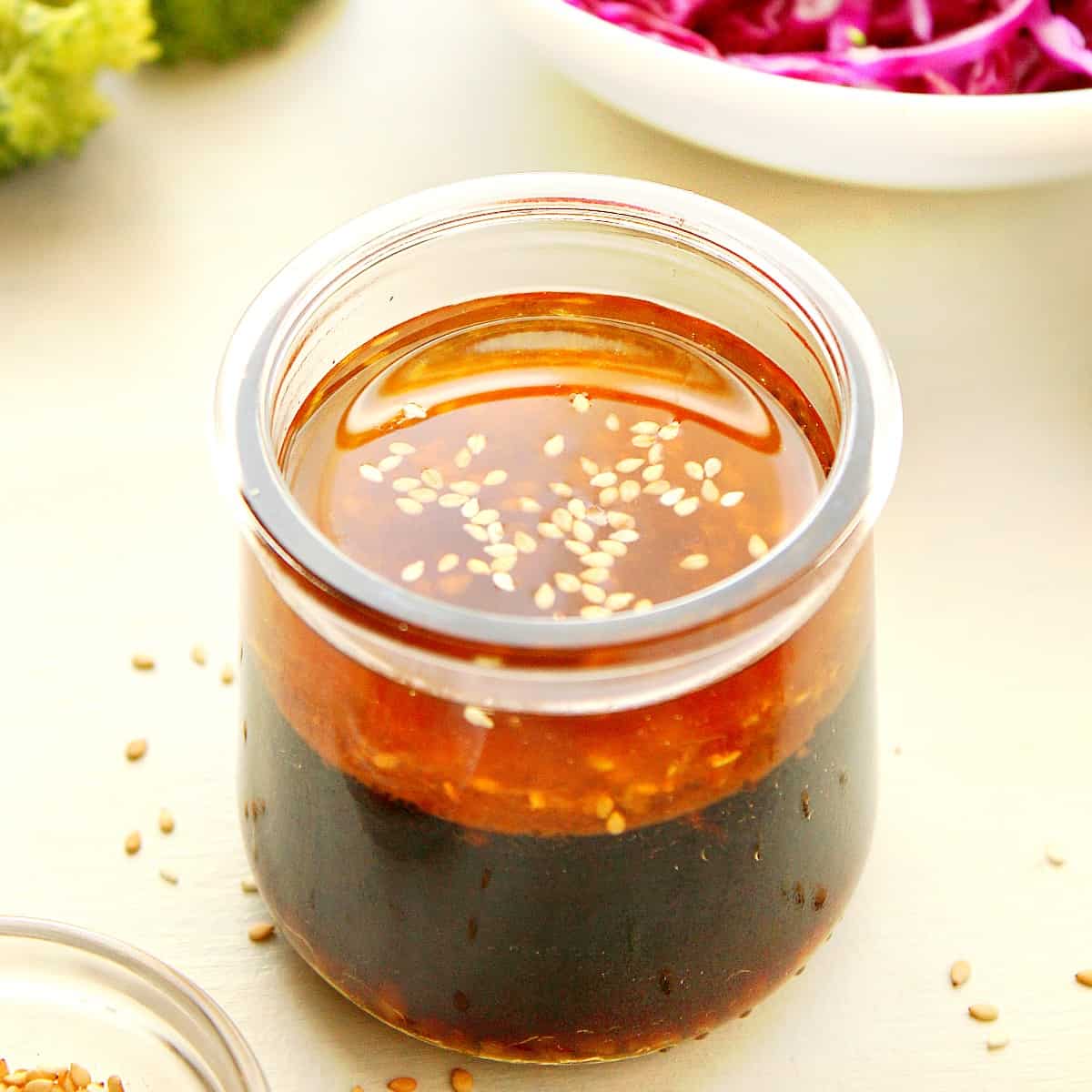 Salad dressing in a jar.