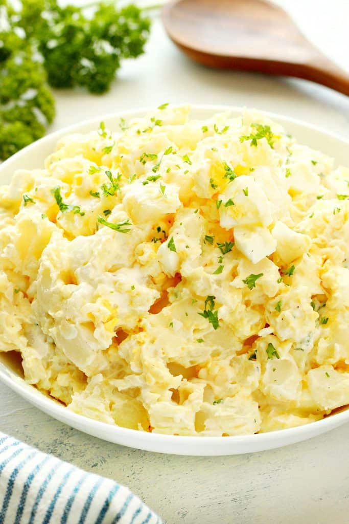 Potato salad in a bowl.