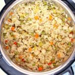 Chicken and rice in the Instant Pot.