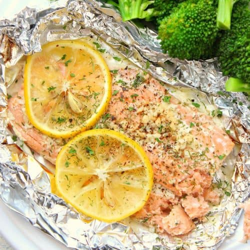 Salmon in foil.