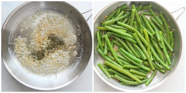 Sauteed garlic and beans.