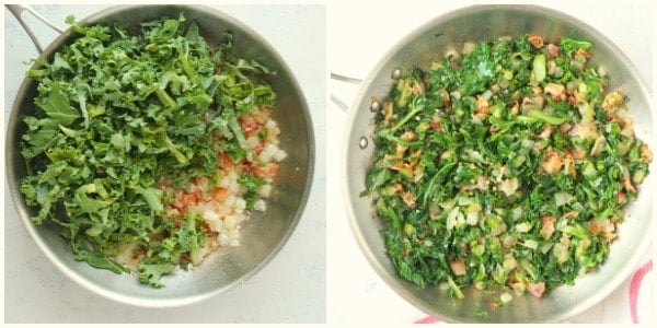 Kale in a pan.