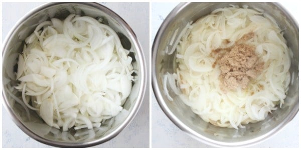 Sliced onions in the Instant Pot.