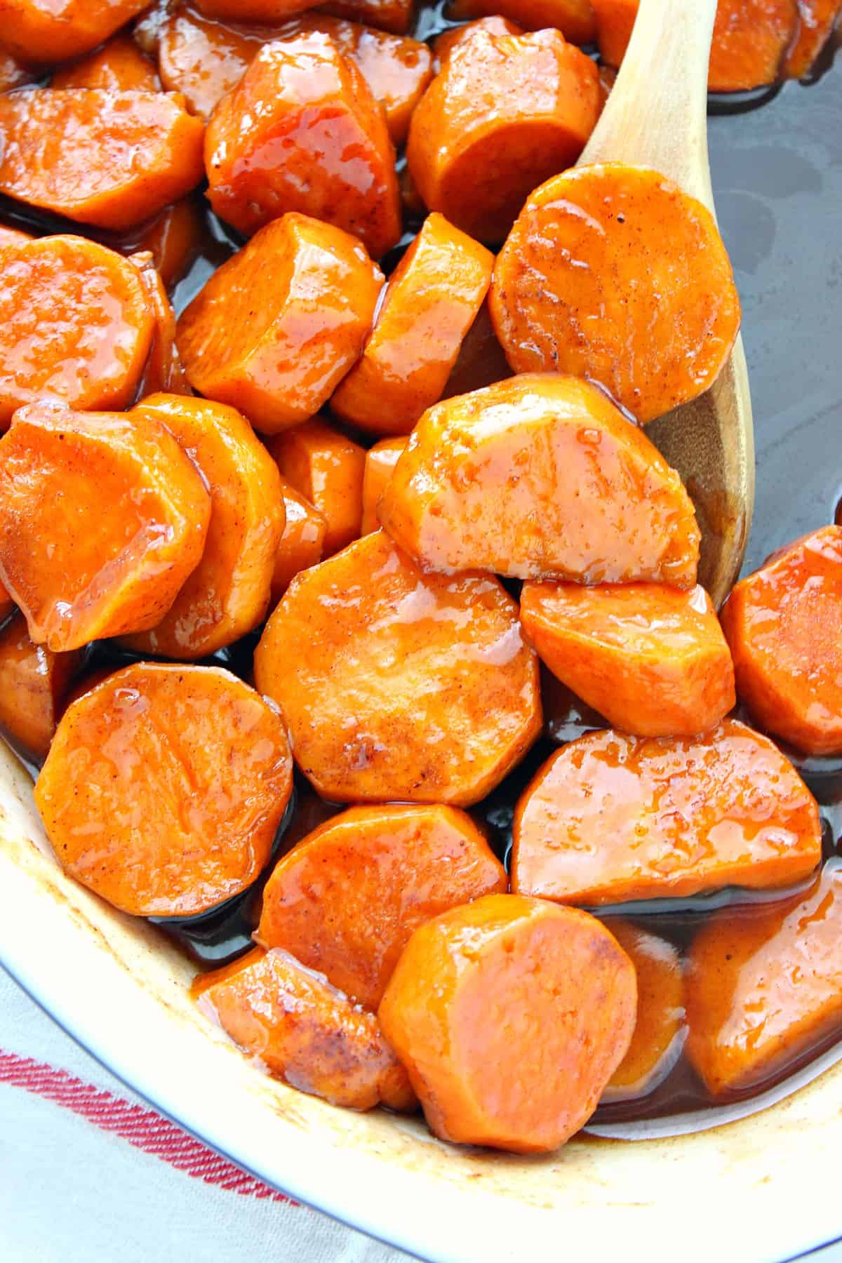 Sweet potatoes baked in glaze.