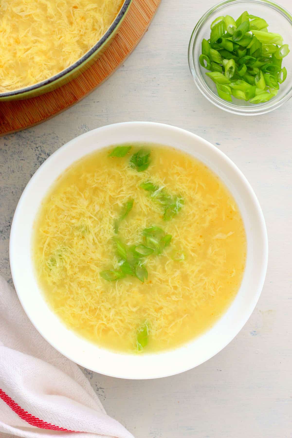 Soup in a white bowl.