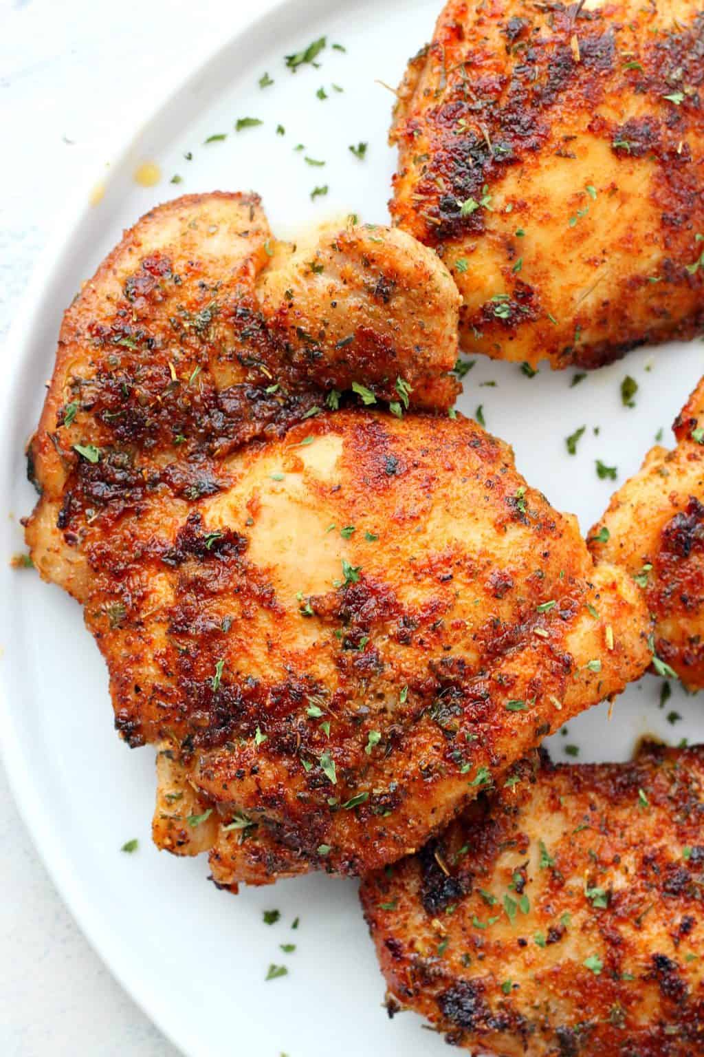 Skillet Chicken Thighs - Crunchy Creamy Sweet