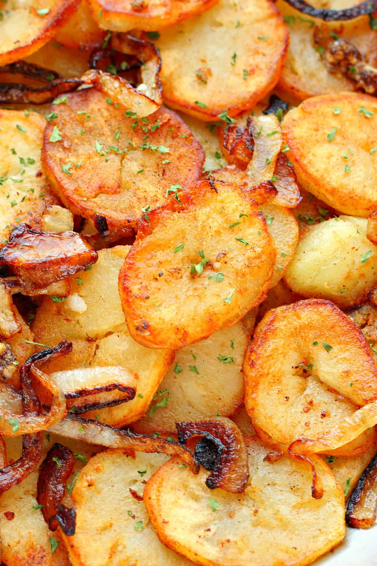 Close up on potatoes.