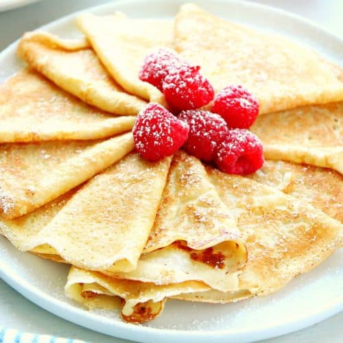 Crepes on a plate.