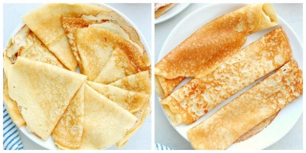 Two techniques of folding crepes.