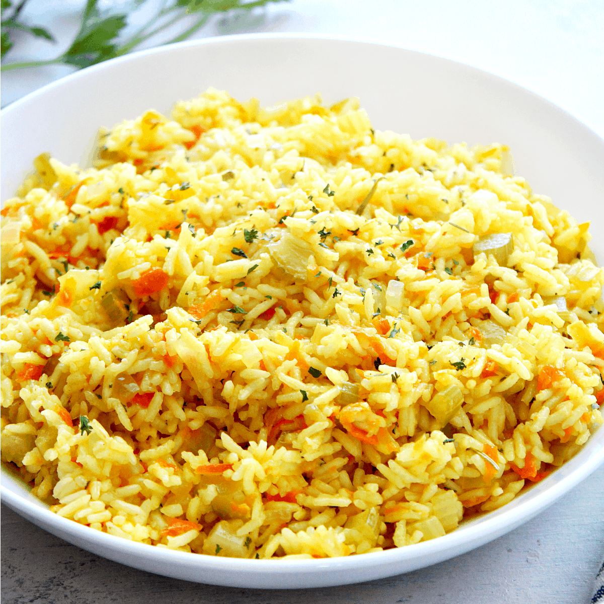 Rice pilaf in a bowl.