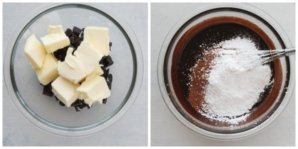 Chocolate and butter in a bowl.