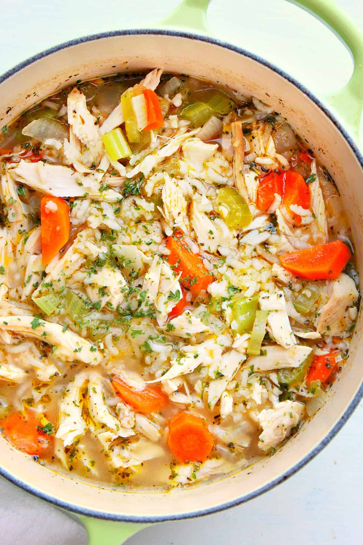 Leftover Turkey Soup with Rice - Crunchy Creamy Sweet