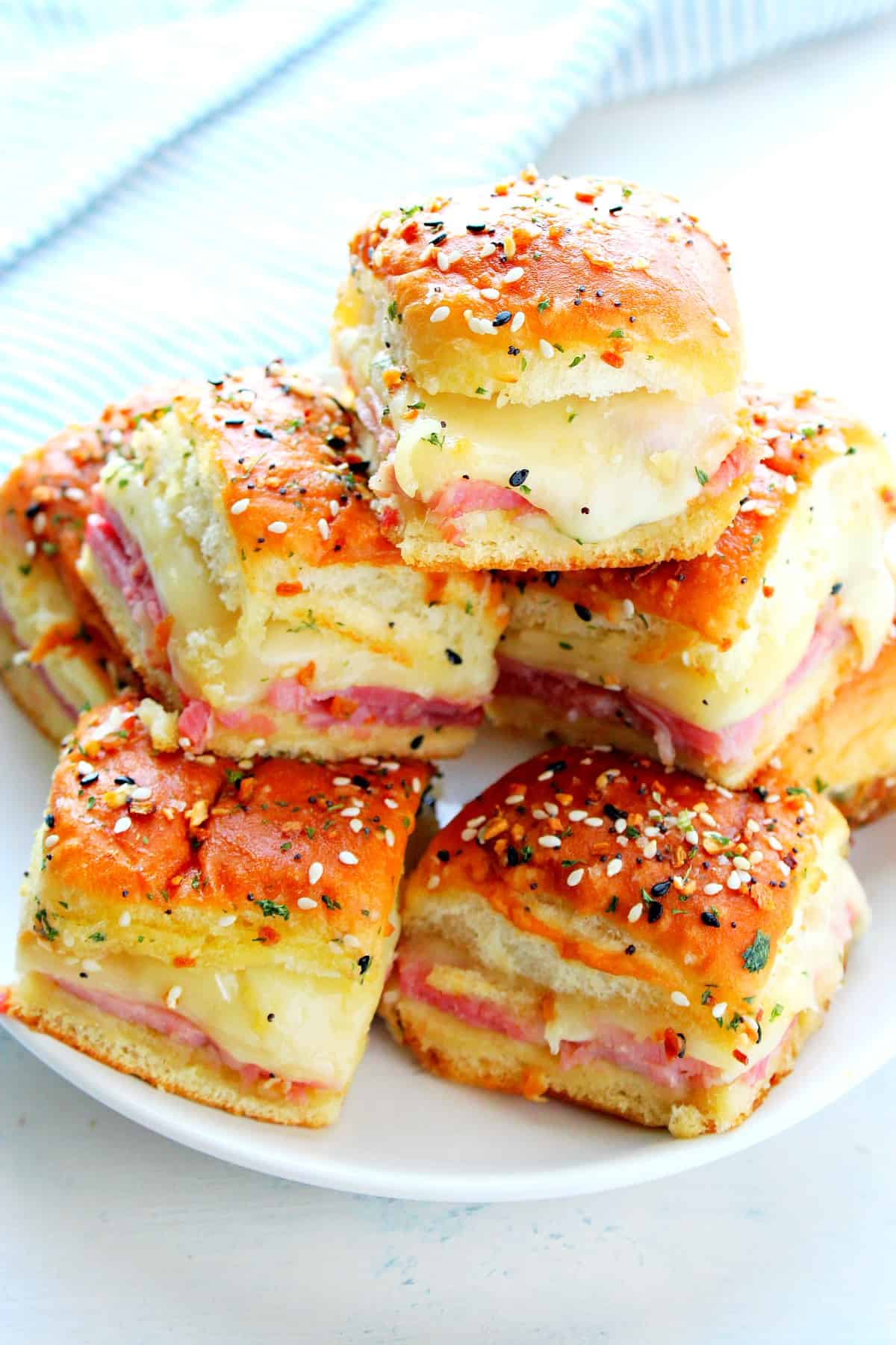 Baked Ham and Cheese Sliders - Crunchy Creamy Sweet