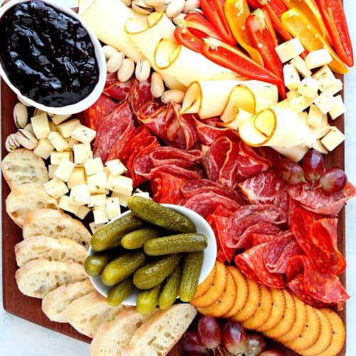 Cheese and meat board.