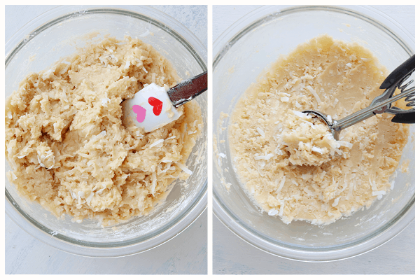 Dough before and after chilling.