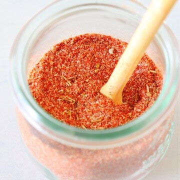 Cajun seasoning mix in a glass jar.