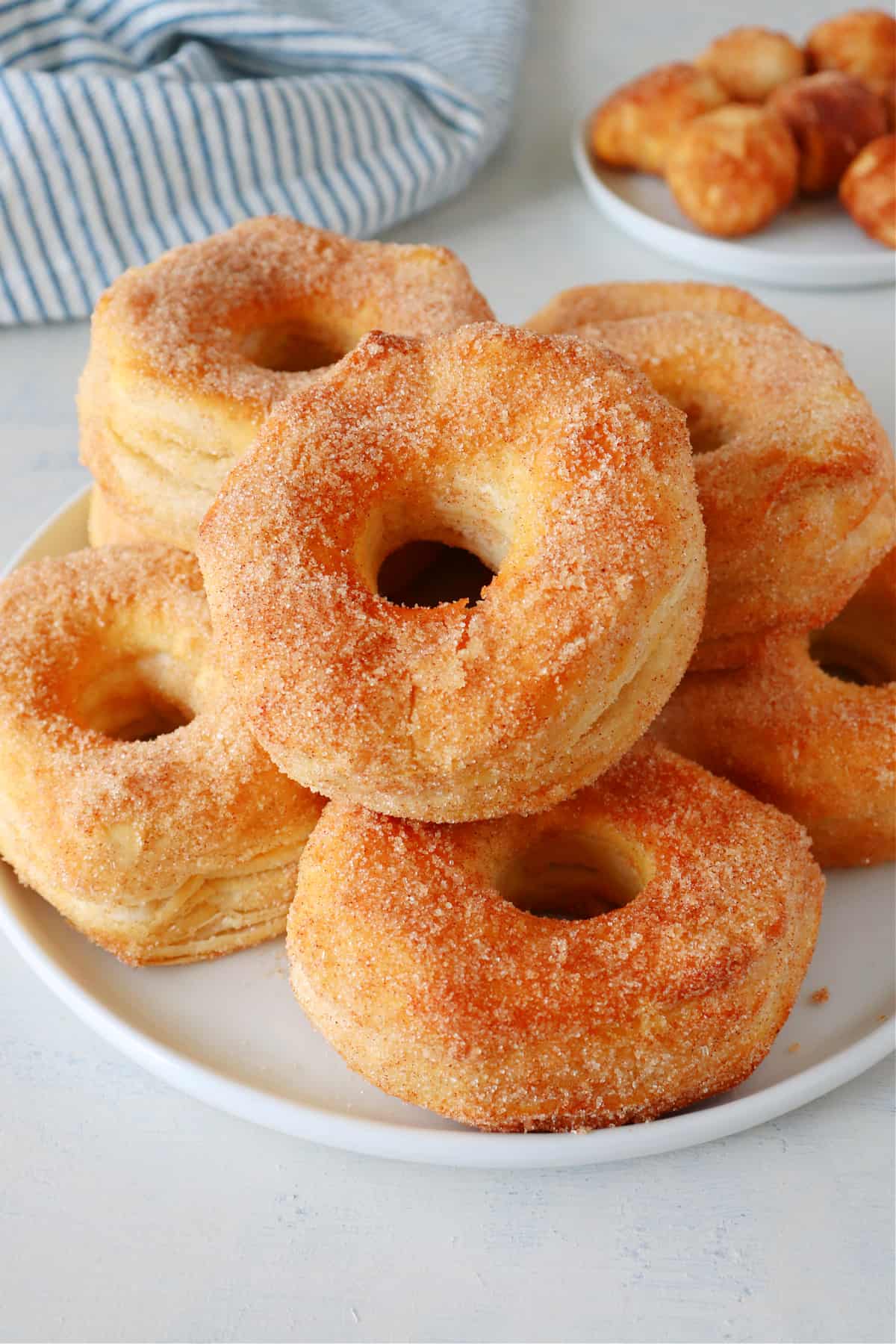 Donuts on a plate.