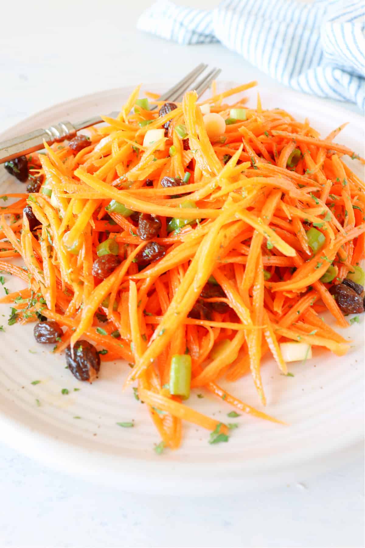 Carrot salad on a plate.