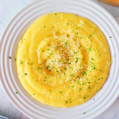 Polenta on a plate.