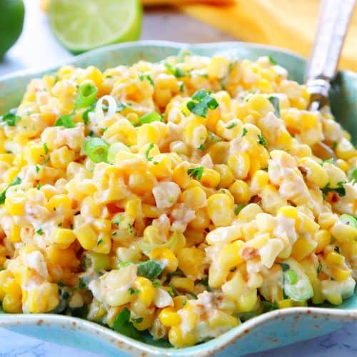 Corn salad on a plate.