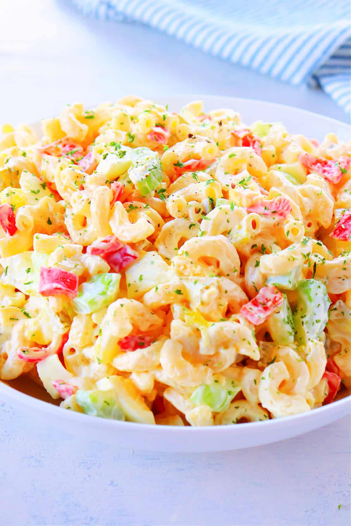 Simple Macaroni Salad - Crunchy Creamy Sweet