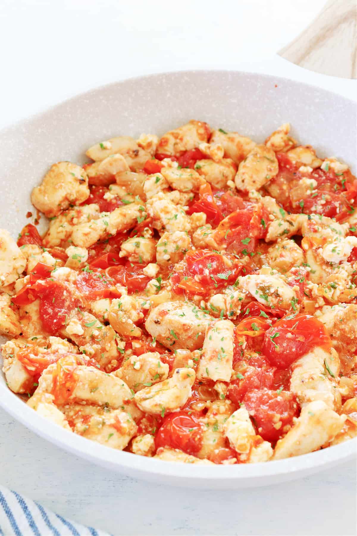 chicken with tomatoes and feta A Chicken Skillet with Tomatoes and Feta