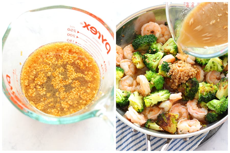 Stir fry sauce in a cup, then added to pan.