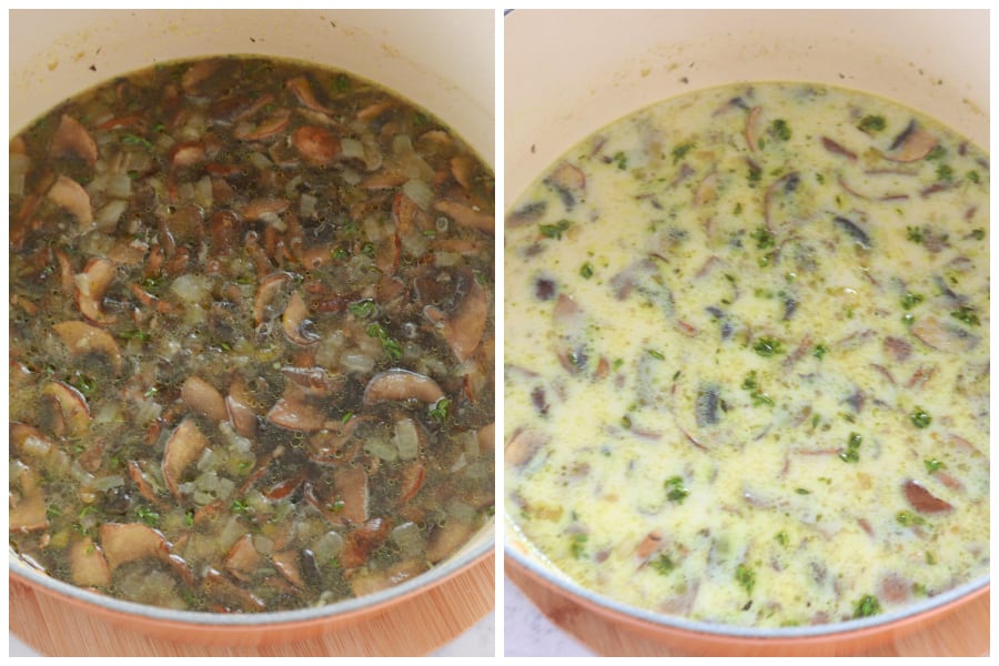 mushroom soup step 3 and 4 Mushroom Soup Recipe