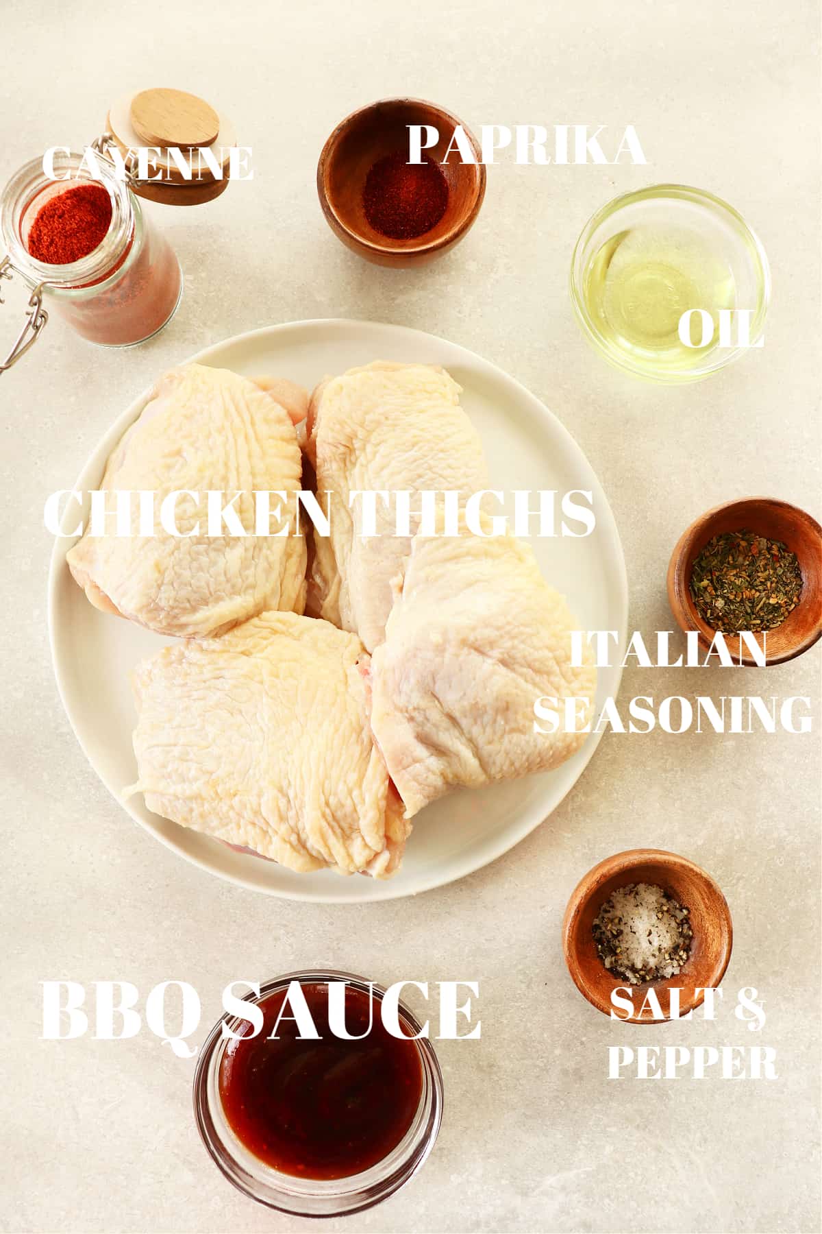 air fryer bbq chicken thighs ingredients 1 Air Fryer BBQ Chicken Thighs