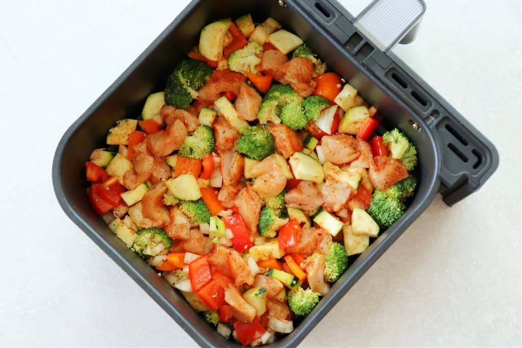Easy Air Fryer Chicken and Vegetables - Crunchy Creamy Sweet