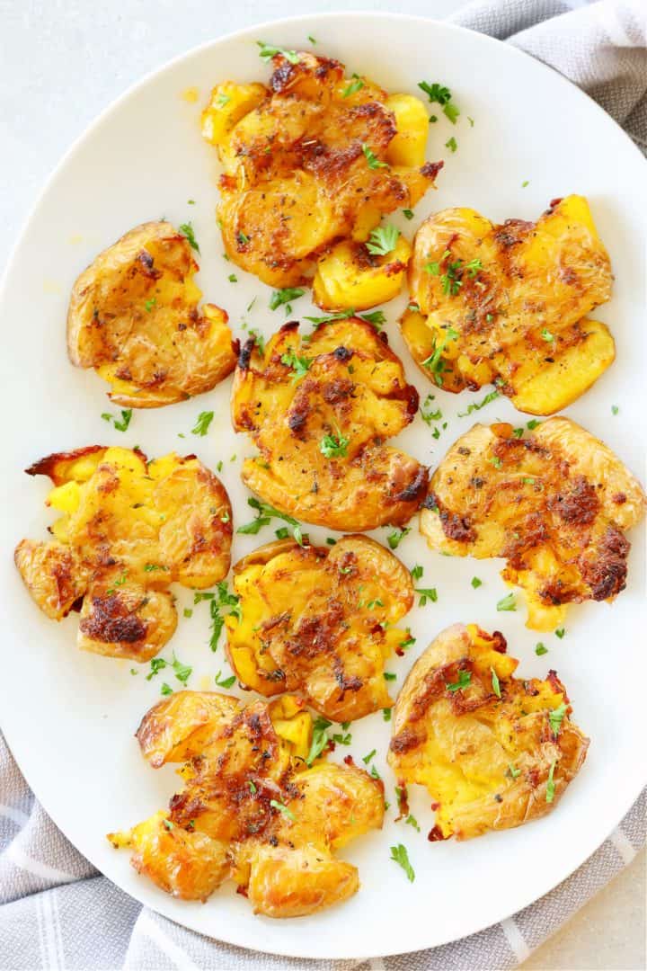 Easy Smashed Potatoes - Crunchy Creamy Sweet