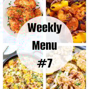 Square photo of a collage for weekly menu 6 post.